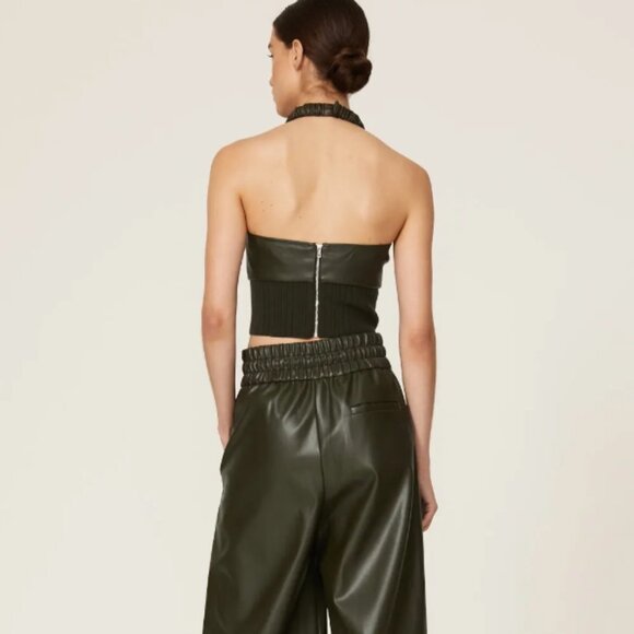 3.1 Phillip Lim Faux Leather Halter Top in green size 6 - Picture 2 of 7